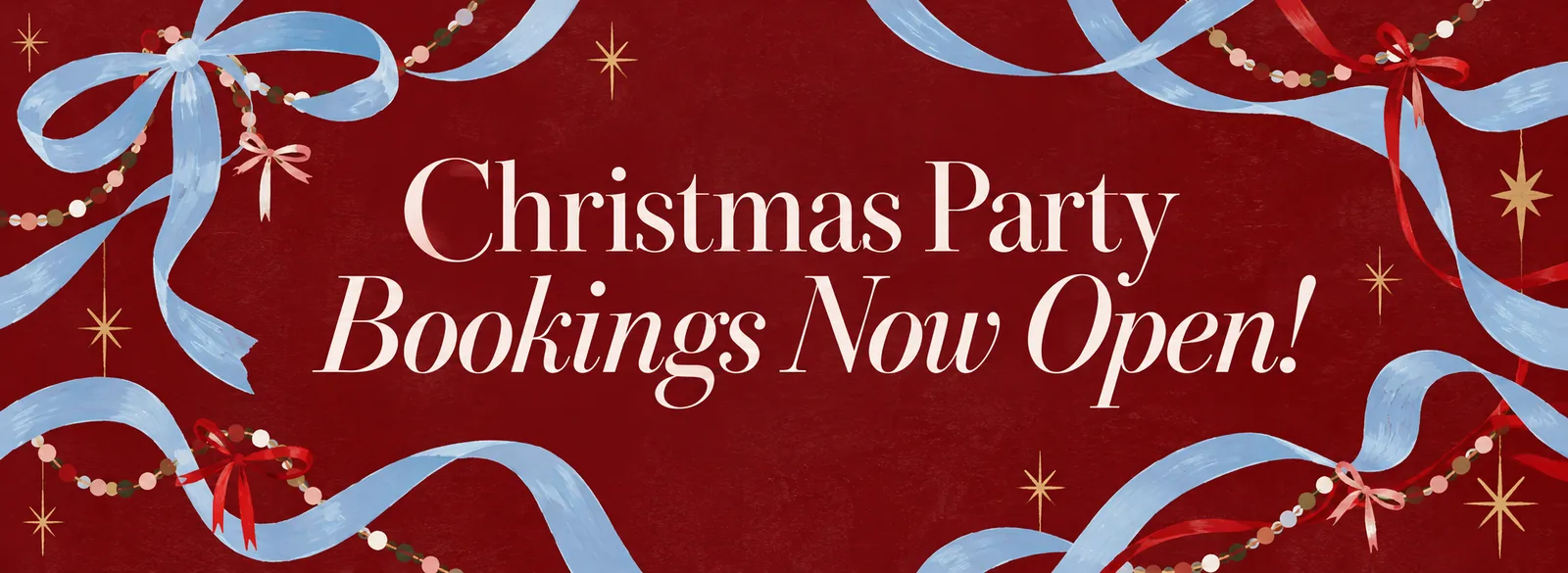 Christmas Party Bookings Now Open!