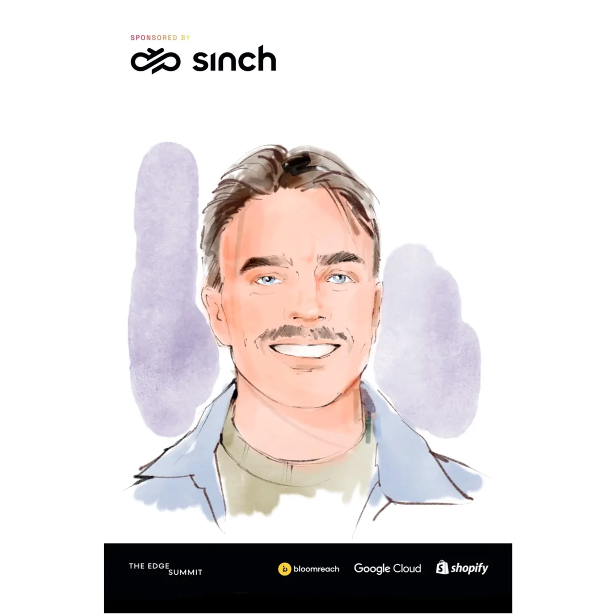 Branded live portrait of a smiling man